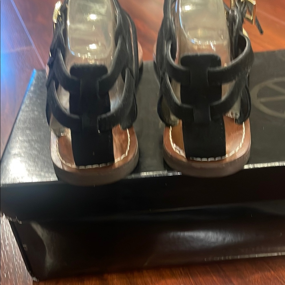 Steve Madden Black and Gold Gladiator Sandals - Picture 3 of 5